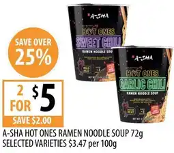 Supabarn A-sha hot ones ramen noodle soup offer