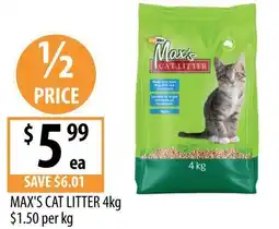 Supabarn Max's cat litter offer