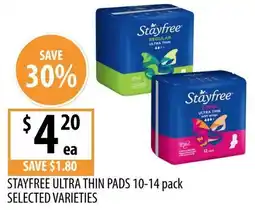 Supabarn Stayfree ultra thin pads offer