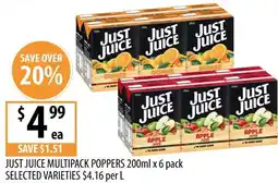 Supabarn Just juice multipack poppers offer