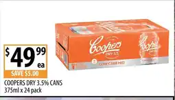 Supabarn Cooper DRY 3.5 CANS offer