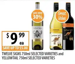 Supabarn Twelve signs and yellowtail offer