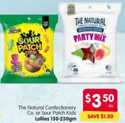 Spar The Natural Confectionery Co. or Sour Patch Kids Lollies offer