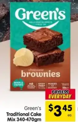 Spar Green's Traditional Cake Mix offer
