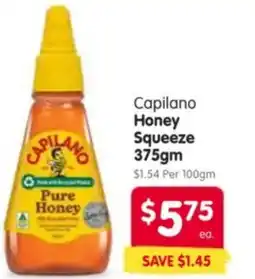 Spar Capilano Honey Squeeze offer