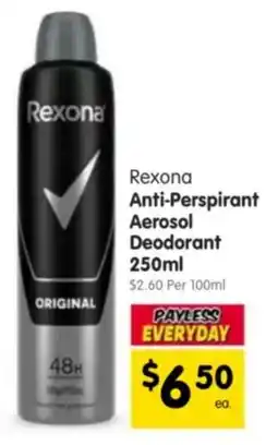 Spar Rexona Anti-Perspirant Aerosol Deodorant offer