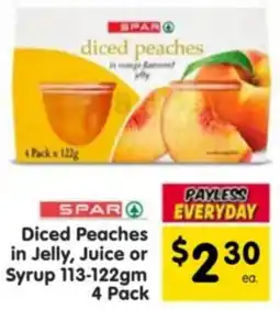 Spar Diced Peaches in Jelly, Juice or ea. Syrup offer