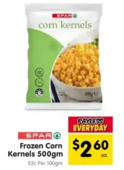 Spar Frozen Corn Kernels offer