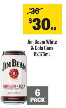 Liquorland Jim Beam White & Cola Cans offer