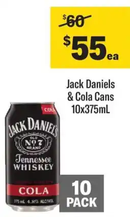 Liquorland Jack Daniels & Cola Cans offer