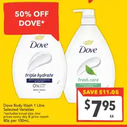 Supa Valu Dove Body Wash offer