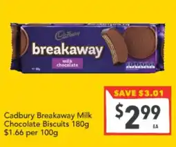 Supa Valu Cadbury Breakaway Milk Chocolate Biscuits offer