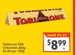 Supa Valu Toblerone Milk Chocolate offer