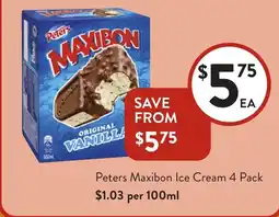 Foodworks Peters Maxibon Ice Cream offer