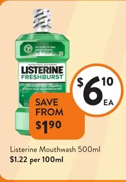 Foodworks Listerine Mouthwash offer