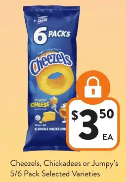 Foodworks Cheezels, Chickadees or Jumpy's offer