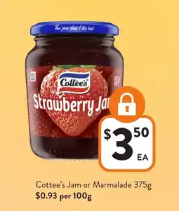 Foodworks Cottee's Jam or Marmalade offer