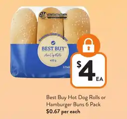 Foodworks Best Buy Hot Dog Rolls or Hamburger Buns offer