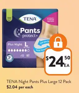 Foodworks TENA Night Pants Plus Large offer