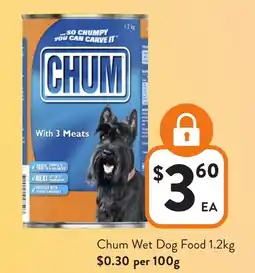 Foodworks Chum Wet Dog Food offer