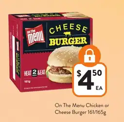 Foodworks Chicken or Cheese Burger offer