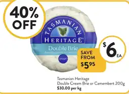 Foodworks Double Cream Brie or Camembert offer