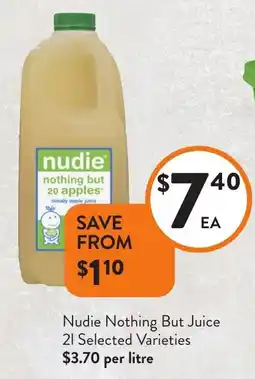 Foodworks Nudie Nothing But Juice offer