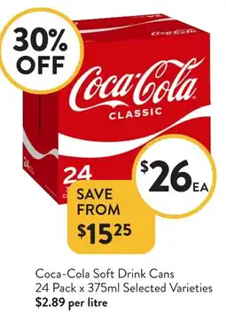 Foodworks Coca-Cola Soft Drink Cans offer