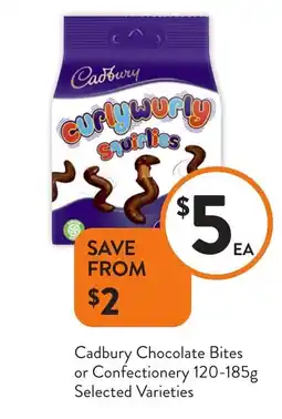 Foodworks Cadbury Chocolate Bites or Confectionery offer