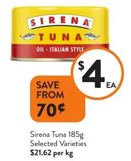 Foodworks Sirena Tuna offer