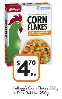 Foodworks Kellogg's Corn Flakes or Rice Bubbles offer