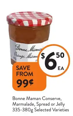 Foodworks Bonne Maman Conserve, Marmalade, Spread or Jelly offer