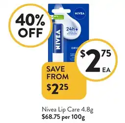 Foodworks Nivea Lip Care offer
