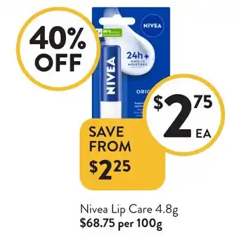 Foodworks Nivea Lip Care offer