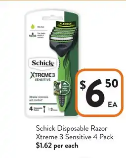 Foodworks Schick Disposable Razor Xtreme offer