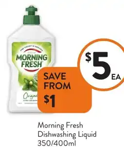 Foodworks Morning Fresh Dishwashing Liquid offer