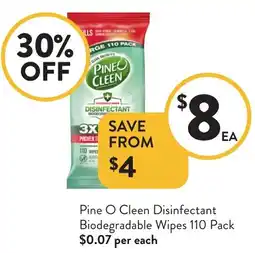 Foodworks Pine O Cleen Disinfectant Biodegradable Wipes offer