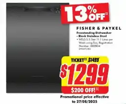 The Good Guys Freestanding Dishwasher - Black Stainless Steel offer