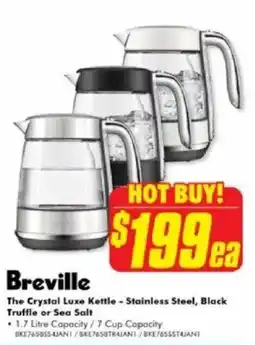 The Good Guys The Crystal Luxe Kettle - Stainless Steel, Black Truffle or Sea Salt offer