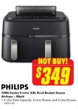 The Good Guys 5000 Series XXL Dual Basket Steam Airfryer - Black offer