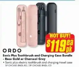 The Good Guys Sonic Plus Toothbrush and Charging Case Bundle - Rose Gold or Charcoal Grey offer