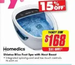 The Good Guys Shiatsu Bliss Foot Spa with Heat Boost offer