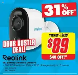 The Good Guys 2K Battery Security Camera offer