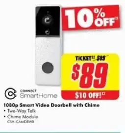 The Good Guys 1080p Smart Video Doorbell with Chime offer