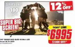 The Good Guys 100" QN8OF NEO QLED 4K Mini-LED Smart Al TV 2025 offer