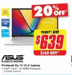 The Good Guys Vivobook Go 15 15.6" Laptop offer