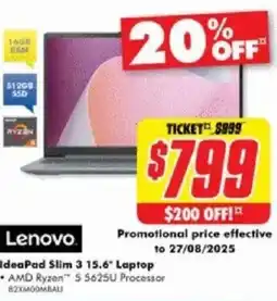The Good Guys IdeaPad Slim 3 15.6" Laptop offer