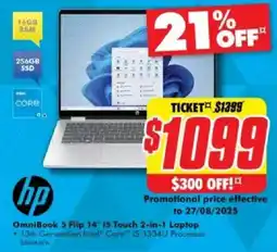 The Good Guys OmniBook 5 Flip 14" 15 Touch 2-in-1 Laptop offer