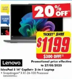 The Good Guys IdeaPad 5 14" Copilot+ 2-in-1 Laptop offer