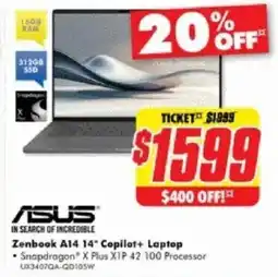 The Good Guys Zenbook A14 14" Copilot+ Laptop offer
